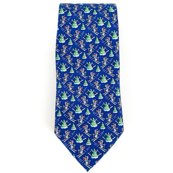VINEYARD VINES Navy Downhill Silk Tie NWT - Picture 8 of 16